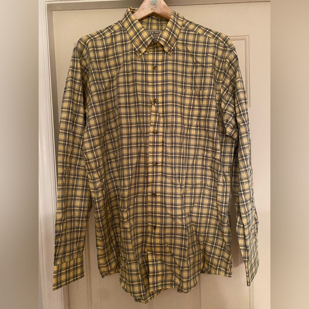 Brand new with tags! LL Bean Yellow and Blue Plaid. Size L
